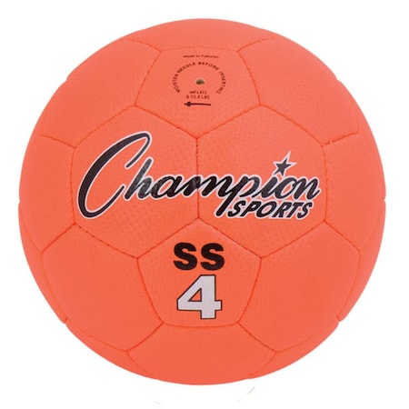 Champion Sports Super Soft Soccer Ball, Fluorescent Orange - Size 4 SS4